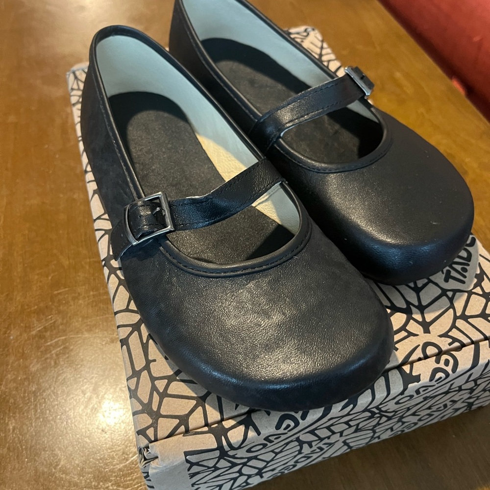 Tadeevo minimalist black classic ballet pumps mary janes